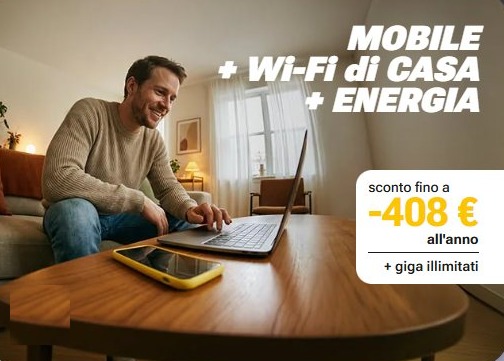 Fastweb — mobile, Wi-Fi di casa ed energia insieme, con sconto fino a 408 € all'anno
